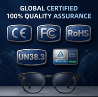 Lunettes intelligentes avec synchronisation Wi-Fi, caméra intégrée, enregistrement photo, vidéo et audio, appels sans fil mains libres, chat multilingue, lunettes connectées