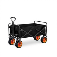 Chariot pliable à quatre roues en acier inoxydable pour le camping en plein air, chariot de courses portable, Oxford, enfants s'assoient, se couchent, pique-nique hors route