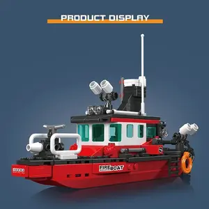 Molde rei 10082 série criativa brinquedo fireboat blocos de construção presentes de natal bloco de construção de barco brinquedos para crianças
