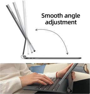 لوحة مفاتيح مزودة بإضاءة خلفية لاسلكية ولوحة تتبع مغناطيسية ولوحة مفاتيح بشعار مخصص لغة آيباد برو 11 2018 2020 2021 2022 Air4 لوحة مفاتيح سحرية الجيل الخامس - Product Image 3