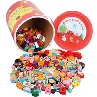 Wholesale Wooden Animals String Threading Beads Montessori Toddler Preschool Activities Lacing Toys