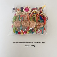 Ensemble de jouets pour perroquet écologique classique : Perchoir, boule de rotin pour le bec, perles colorées et station de balançoire tout-en-un