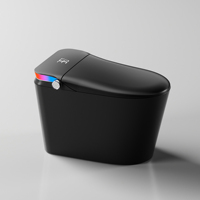 WC intelligent de luxe en céramique colorée avec chasse d'eau automatique, à poser au sol, et télécommande