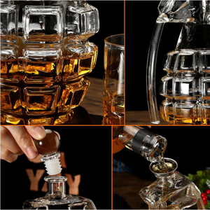 Juego de decantador de whisky, juego de decantador de licor en forma de <span class=keywords><strong>Granada</strong></span> con 2 vasos, regalo para beber Scotch Bourbon para hombres y mujeres - Product Image 3
