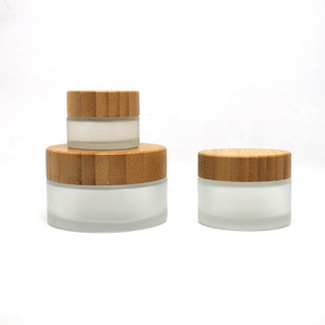 Envase de Lujo Vacío de 30ml 50ml 100ml, Frasco de Vidrio de Pared Gruesa para Crema Facial, Champú, Crema para Ojos, con Tapa de Bambú Real y Rosca Cosmética - Product Image 2