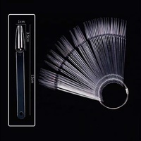 En gros 50 pièces/ensemble forme d'éventail tête pointue ongles nuancier couverture complète faux ongles conseils Nail Art nuancier affichage