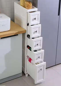 חדר אמבטיה גבוה 14 ס "מ חדר אמבטיה גבוה 12 ס" מ ארון אחסון סלון צרות פלסטיק צר מגירות אחסון - Product Image 4