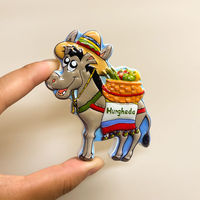 Réfrigérateur magnétique personnalisé 3D Helga égyptienne mignon petit âne autocollant de réfrigérateur en résine pays ville Souvenir réfrigérateur aimant pour cadeau