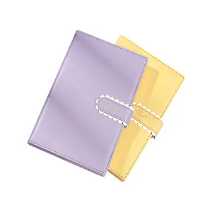 制造商定制标志马卡龙Pu皮革记事本软封面印刷笔记本A5棕色日记本点状空白日记本