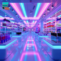 Comptoir cosmétique de conception de boutique de mode magnifique se dresse parfum étagères en verre armoire perruque ardoise affichage mural pour institut de beauté