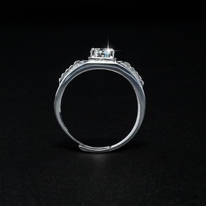 Anillo de Compromiso y Matrimonio de Lujo para Hombre, con Diamantes Completos, Plata 925, Moissanita - Product Image 3