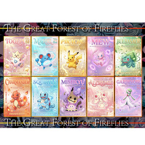 YQsurprise Blind Bag Deutsch Hot Sale Quality Pokmoned Game Cards Pokemoned Metal A6 Large Card Poker Customised Playing Cards - Product Image 2