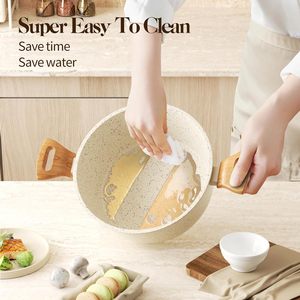 Chất lượng cao cứng anodized trắng không dính gốm Granite nấu ăn chậu <span class=keywords><strong>Cookware</strong></span> sets - Product Image 6