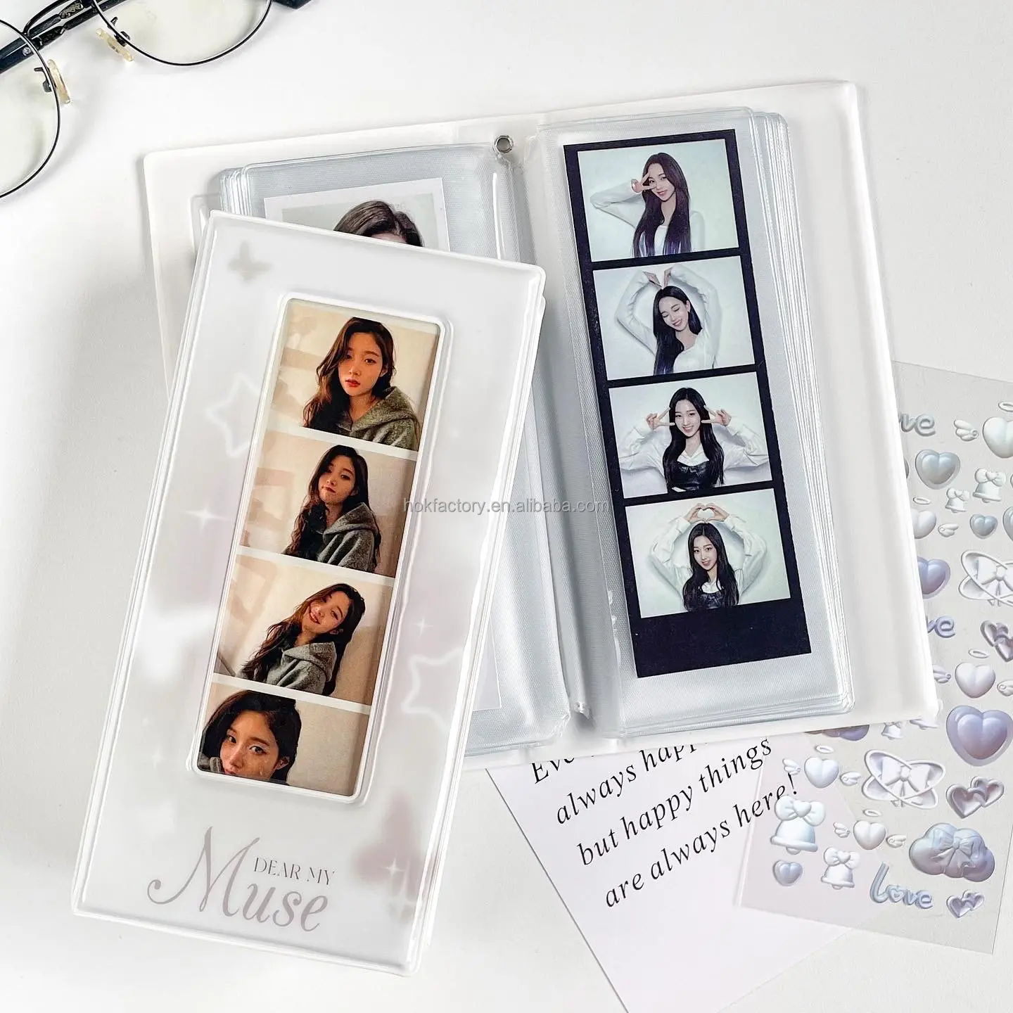 20 hojas Álbum de fotos de 4 cortes Tarjeta DE FOTOS Mini álbumes Libro de colección de fotos Kpop personalizado