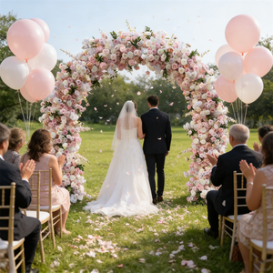 Arche de mariage et de fiançailles DKB, fleurs artificielles en soie personnalisées, prix de gros bas, hauteur 7-8 pieds - Product Image 1