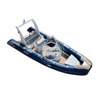 Bateau pneumatique de luxe de 5.8m avec canopée yacht de loisirs familial avec remorque hors-bord pour la dérive