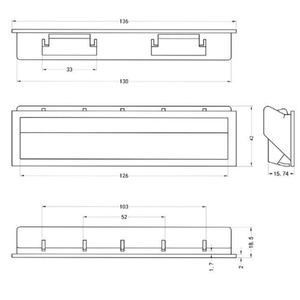 YH3721 Nouvelle poignée de meuble encastrée <span class=keywords><strong>en</strong></span> plastique ABS noir étanche pour cuisine et chambre à coucher - Product Image 3