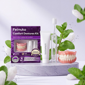 Ensemble complet de prothèses dentaires naturelles supérieures et inférieures en silicone, fausses dents, appareil dentaire confortable, sourire instantané et confiant, kit d'hygiène buccale - Product Image 6