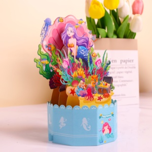 Carte <span class=keywords><strong>de</strong></span> voeux commémorative <span class=keywords><strong>de</strong></span> haute qualité cadeau sirène coffre au trésor <span class=keywords><strong>conte</strong></span> <span class=keywords><strong>de</strong></span> fées <span class=keywords><strong>histoire</strong></span> 3D Pop-up - Product Image 3