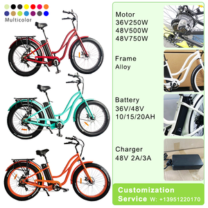 여자의 26 인치 전기 순양함 자전거 통합 리튬 배터리 스마트 250W 모터 48V 도시 전자 오토바이 OEM/ODM Ebike - Product Image 4