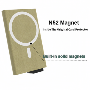 Tarjetero Minimalista con Bloqueo RFID, de Aluminio y Cuero, con Cierre Magnético para Teléfono - H10089M - Product Image 5