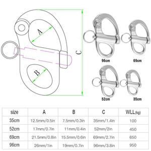Grillete Giratorio de Acero Inoxidable 316 ISURE, Pulido, Tipo Mandíbula, para Uso Industrial General - Product Image 3