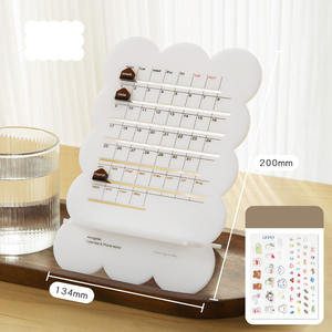 Calendario <span class=keywords><strong>perpetuo</strong></span> acrílico de dibujos animados lindo con soporte para teléfono móvil hebilla deslizante Calendario de escritorio para decoración de escritorio - Product Image 5