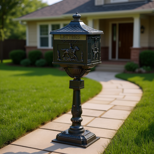 Buzón de Correo de Aluminio Fundido Estilo Vintage DB con Cerradura de Llave, Acceso Frontal, Acabado Resistente con Recubrimiento en Polvo para Exteriores - Product Image 2