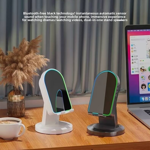 Multifonctionnel 360 °   Support de téléphone rotatif avec capteur à induction sans fil et haut-parleur Bluetooth intégré, support de tableau de bord Mobile P - Product Image 4