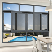 Ventana de Cocina de Doble Vidrio con Aleación de Aluminio, Herrajes Plegables de Acero Inoxidable, Cortina Aislante, Apertura Horizontal, Protección UV