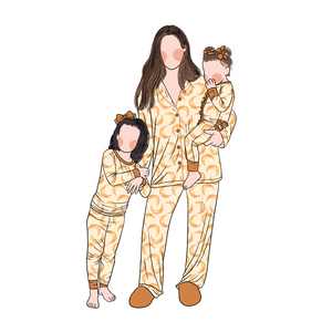 Nueva Llegada, Pijamas Transpirables de Bambú para Mamá e Hija, Estampado Personalizado, Pijamas para Bebés, Niños y Mujeres, Conjunto de 2 Piezas de Bambú - Product Image 1
