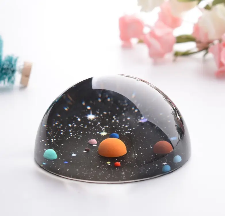 Temizle kristal kubbe Paperweight ve kese masa büyüteç