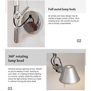 <span class=keywords><strong>Design</strong></span> moderno studio camera <span class=keywords><strong>da</strong></span> letto ufficio regolabile <span class=keywords><strong>braccio</strong></span> oscillante in alluminio materiale LED lampada <span class=keywords><strong>da</strong></span> <span class=keywords><strong>parete</strong></span> - Product Image 3