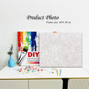 Peinture numérique DIY sans cadre sur toile, motif chat mignon, peinture par numéros, série animale, décoration murale pour la maison et le bureau, peinture à l'huile - Product Image 2