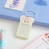 Mignon Magnétique Acrylique Photocard Porte-clés Kpop Fans Club Collection Cadeaux Identification Photo Lapin Titulaire de la Carte