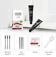 Teinture pour sourcils au henné noir semi-permanent 15ml*2, couleur longue durée, crème colorante naturelle pour cheveux, sans ammoniaque, formule à base de plantes