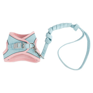 <b>Pet</b> <b>Harness</b> Suede Color-Blocked Reflective Leash For Cat Night Walks Safe Escape Prevention - Product Image 5