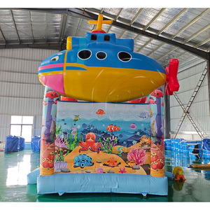 Château gonflable commercial KARRY Kids Moon Blue Underwater World Theme en PVC pour 5 à 10 passagers en vente - Product Image 2