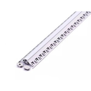 Profil en alliage d'aluminium à ailettes rétractables complètes encastrées dans le mur avec capuchons de protection satinés pour coin extérieur en plaque de plâtre - Product Image 3