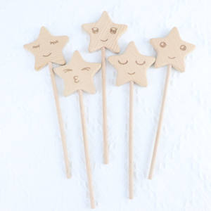 <span class=keywords><strong>Mordedor</strong></span> de <span class=keywords><strong>Madera</strong></span> de Haya Ecológico con Forma de <span class=keywords><strong>Estrella</strong></span> y Oso, con Logotipo Personalizado, Varita Mágica de Princesa para Niños, Color Natural Pulido, Tema Moderno - Product Image 2