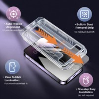 Protection d'écran en verre trempé 3D 9H pour iPhone 17 16 15 Pro Max, film anti-poussière et anti-traces de doigts, rayon 2.5D