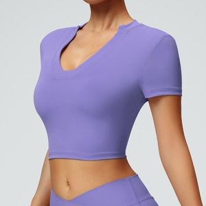 T-shirt léger et respirant sans couture pour femmes adultes, imprimé sur mesure, vêtements de sport de haute qualité, vente chaude - Product Image 5