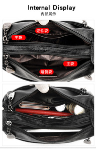 Vintage <b>Soft</b> PU <b>Leather</b> Designer Handbag for Women Quality Shoulder <b>Bags</b> Luxury Ladies Large Capacity Handbag - Product Image 6