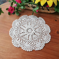 Set de table rond fin en coton tissé à la main au crochet, motif floral, style pastoral américain, résistant à la chaleur