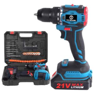 ชุดเครื่องมือสว่านไร้สายขนาดเล็ก DZCW-21-2 21V พร้อมแบตเตอรี่ลิเธียมแบบชาร์จได้ OEM ปรับแต่งได้ แรงบิด 30N.m ความจุ 2000mAh - Product Image 2