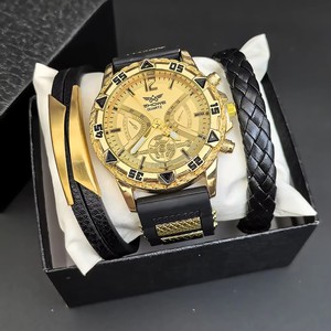 Reloj YuSa961 <span class=keywords><strong>para</strong></span> hombre con 3 pulseras <span class=keywords><strong>de</strong></span> moda adecuadas <span class=keywords><strong>para</strong></span> <span class=keywords><strong>hombres</strong></span> <span class=keywords><strong>jóvenes</strong></span>, conjunto <span class=keywords><strong>de</strong></span> regalo <span class=keywords><strong>de</strong></span> <span class=keywords><strong>cumpleaños</strong></span>, correa <span class=keywords><strong>de</strong></span> silicona a la moda - Product Image 1