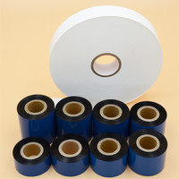 Sampel Gratis 110*300 24mm Pita Tinta Transfer Termal Resin Lilin Hitam untuk Printer Zebra & Label Tahan Gores Anti-Statik