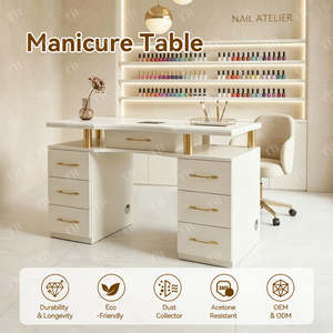 Tavolo da Manicure TURRI con Cassetti Portaoggetti e Aspiratore Integrato per Polvere di Unghie, Attrezzatura di Lusso Resistente all'Acetone - Product Image 2