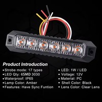 Luz Estroboscópica de Advertencia de 6 LED para Vehículos, Mini Luz LED para Parrilla Delantera, Luces Intermitentes Sincronizadas, Baliza de Emergencia, Advertencia de Peligro