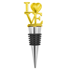 Fcm Cross Border Gold Rose Gold Love Letter Wine Stopper Alloy Silicone Vacuum Champagne Bottle Stopper For Wine - Product Image 2